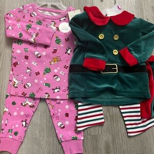 NWT Lot of 2 George Kids Matching Sets - Pink and Green